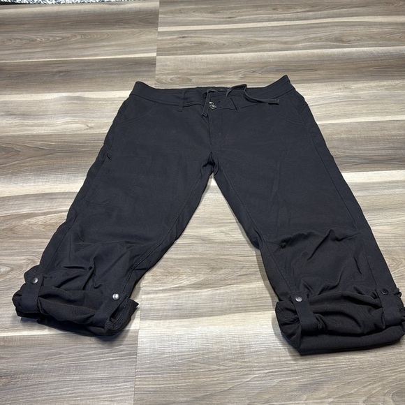 Prana Black Casual Pants with roll up feature size 12 - Picture 8 of 9